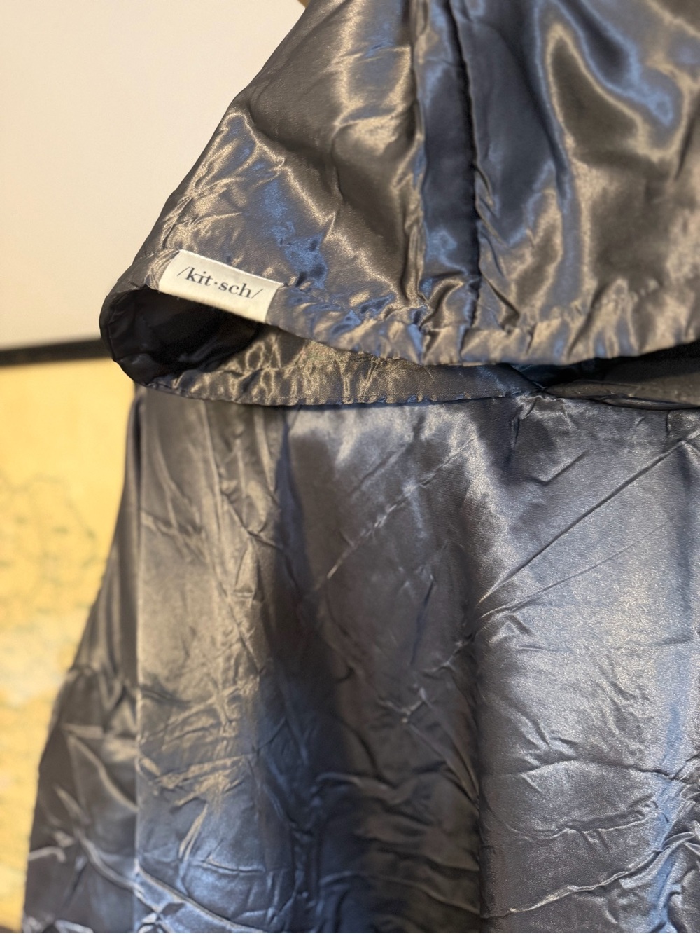 Kitsch Womens Satin Sleep Hoody in Metallic Silver Never worn